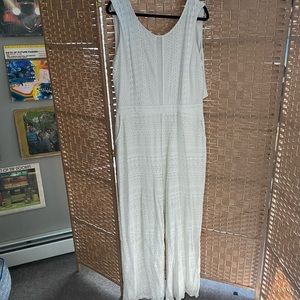 White sleeveless jumpsuit